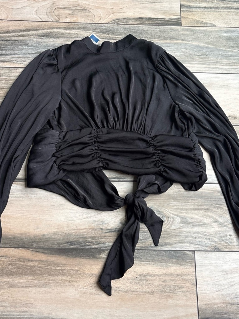 Free People Black Long Sleeve Dressy Top